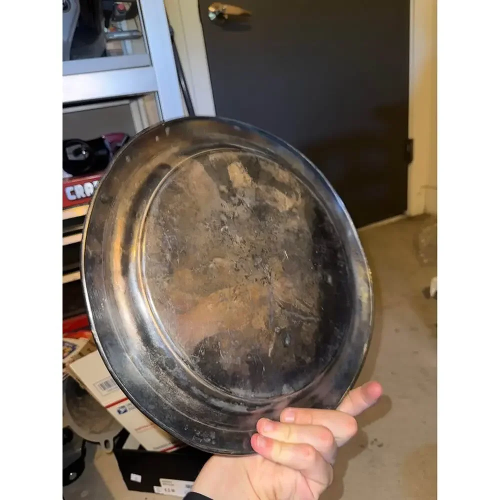 Vintage 12-Inch Round Silver-Toned Metal Serving Tray from Poole Silver Company